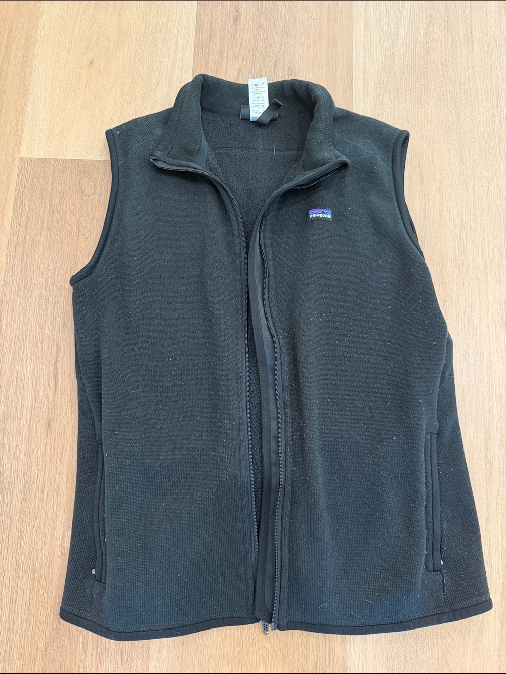 Patagonia Black Fleece Vest with Logo Patch